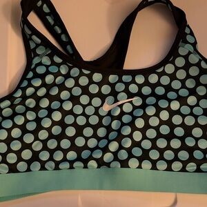 Nike Women's Aqua Dot Racerback Sports Bra - Aqua/Black